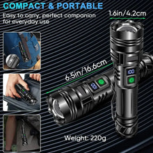 Load image into Gallery viewer, Super Bright LED Tactical Flashlight Rechargeable 100000 LM