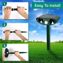 Load image into Gallery viewer, Solar Powered and Ultrasonic Animal Repellent