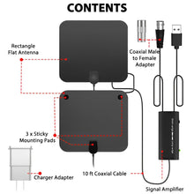 Load image into Gallery viewer, 300 Miles Indoor Digital Amplified HDTV Antenna W/ Signal Booster