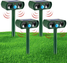 Load image into Gallery viewer, Solar Powered and Ultrasonic Animal Repellent