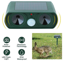 Load image into Gallery viewer, Solar Powered and Ultrasonic Animal Repellent
