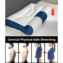 Load image into Gallery viewer, Ergonomic Goose Down Pillow, Cervical Support Comfort Down Pillow, Sleep Enhancing Pillow
