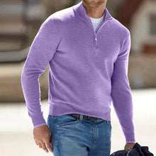 Load image into Gallery viewer, Men&#39;s Cashmere Zipper Basic Sweater
