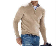 Load image into Gallery viewer, Men&#39;s Cashmere Zipper Basic Sweater

