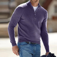 Load image into Gallery viewer, Men&#39;s Cashmere Zipper Basic Sweater
