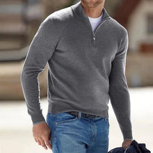 Load image into Gallery viewer, Men&#39;s Cashmere Zipper Basic Sweater
